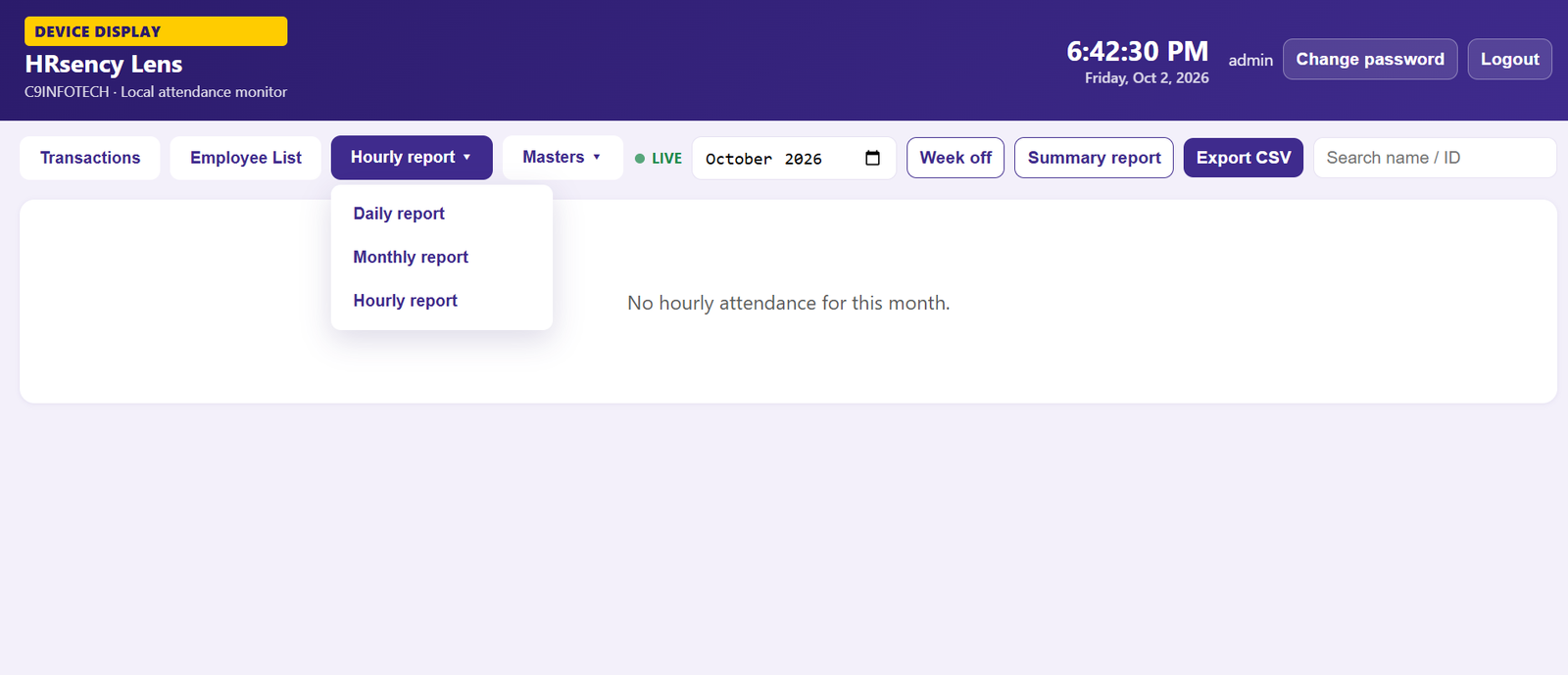 Hourly report