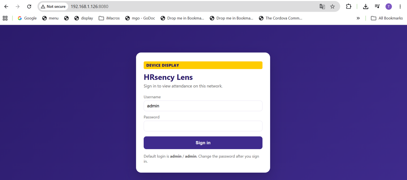 Kiosk login